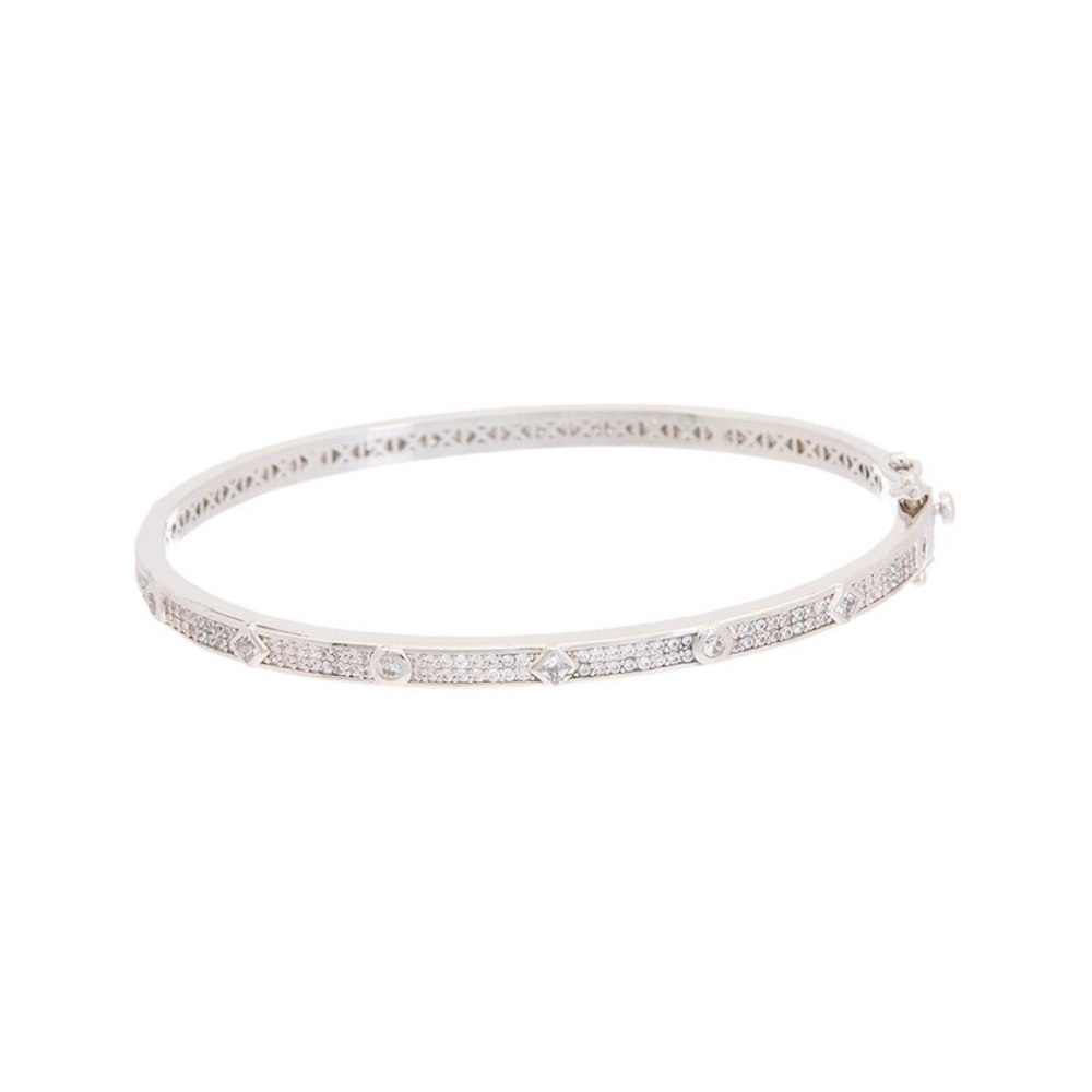 Juvell 18K Plated CZ Bangle Bracelet